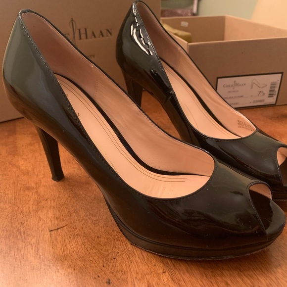 Cole Haan Black Satin Heels - Picture 4 of 7